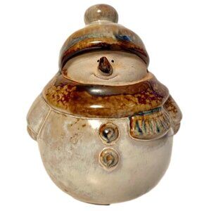 𝅺Ceramic Snowman With Hat and Scarf Christmas Ornament EUC